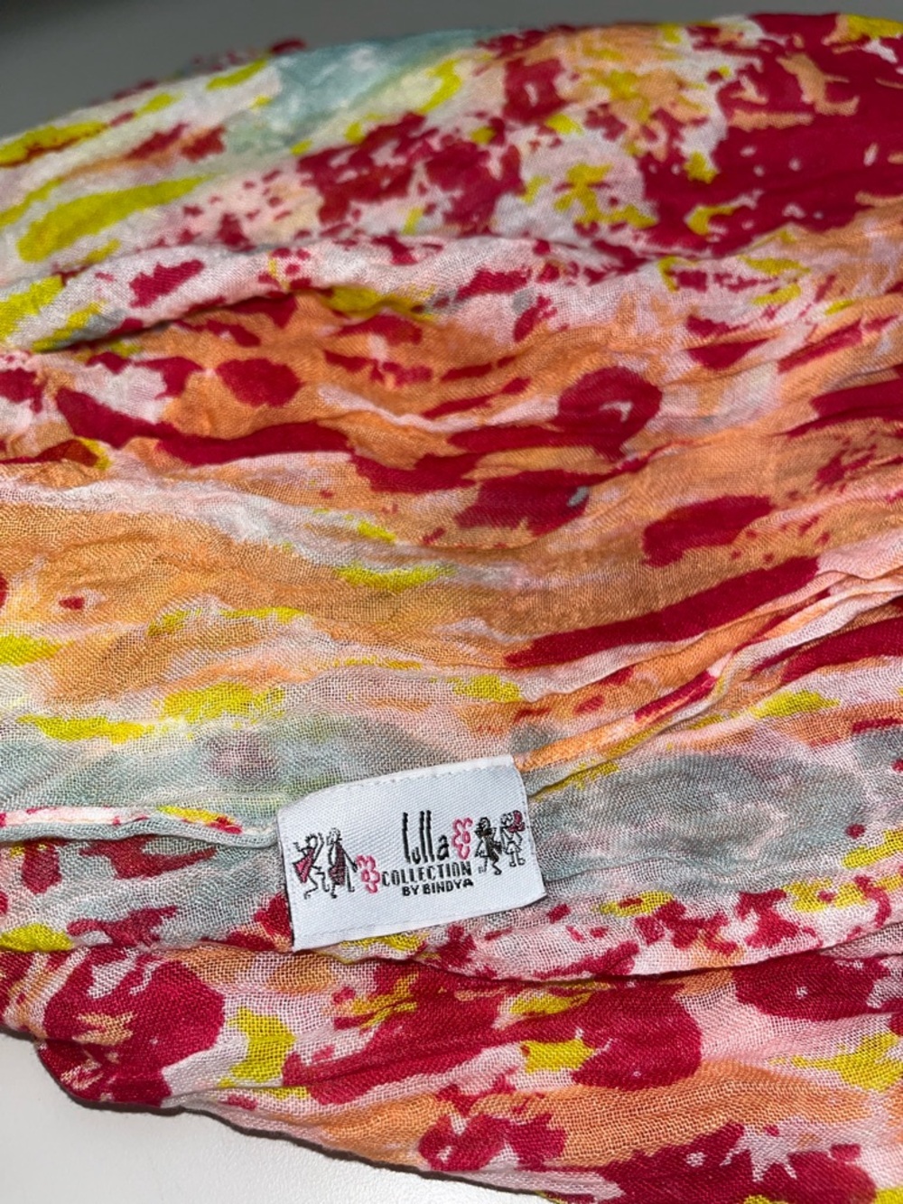 lulla Collection by Bindya Women's Multicolor Floral Scarf - Pink & Orange